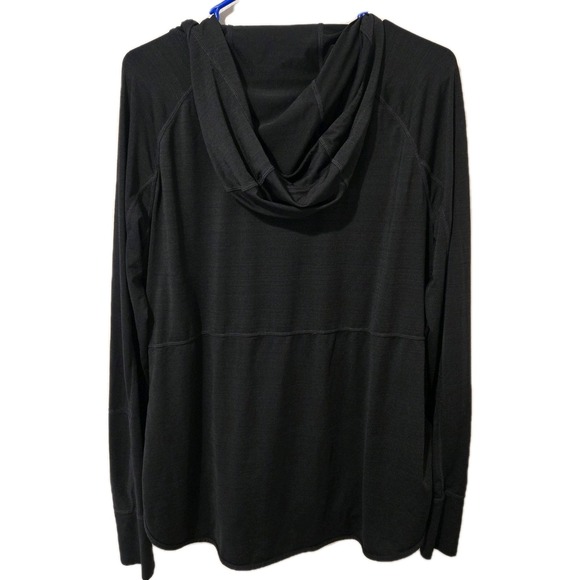 Athleta Women's Black Full Zip Hoodie Jacket Pockets Thumb Holes Size XL - Picture 6 of 7